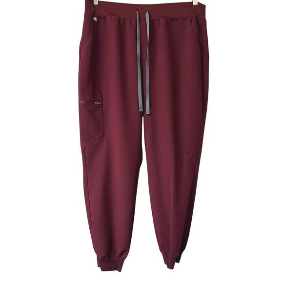 Figs Pants - Figs High Waisted Zamora Jogger Scrub Pants Women's XXL Maroon *EUC